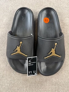 Men's Air Jordan Slide Sandal 'Black Metallic Gold' Jumpman FQ1598-007 Size 11 - Picture 1 of 4