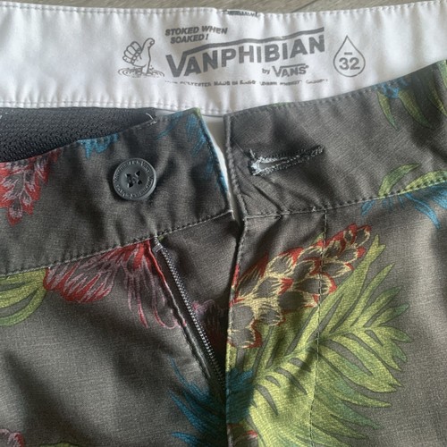 VANS Pantaloncini Vanphibian Uomo Taglia 32 Verde Floreale Stile Hawaiano ��