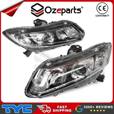 Set Pair LH+RH Head Light Lamp (Non Xenon) For Honda Civic Sedan FB 2012~2016 - Image 1 of 4