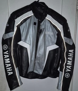 Hein Gericke Yamaha Leather Motorcycle Jacket Size 42 L - Picture 1 of 6