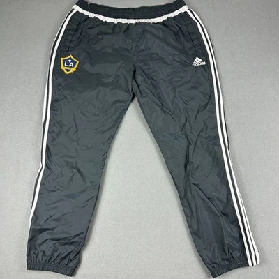 Adidas LA Galaxy Track Pants Size 2XL Nylon Windbreaker Striped Ankle Zip - Image 1 of 4