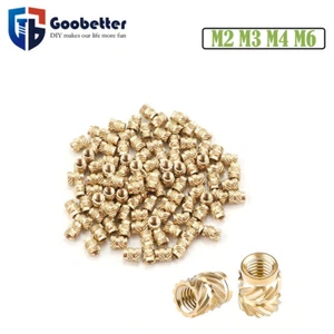 M2 M3 M4 M6 Brass Cylinder Knurl Thread Round Insert Embedded Nuts 100PCS - Picture 1 of 27