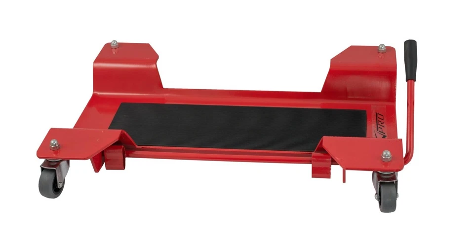 Cavalletto Sposta Moto Carrello Pedana Scooter Universale 4 Ruote Nylon Rosso - Image 1 of 1