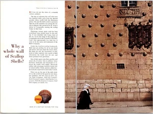 PRINT AD 1961 Shell Companies Palace of the Shells Salamanca Spain Nuns 2 Pages - Picture 1 of 1