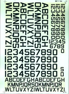 MICROSCALE DECALS #72-411 US ID LETTERS & NUMBERS 60-DEGREE CORNER GRAY FS-35237 - Picture 1 of 1