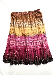 CHICOS WOMENS RUFFLED MULTI-COLOR PEASANT SKIRT 40W 54 HIP 35 LONG - Picture 1 of 2