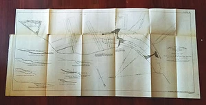 1899 Map Plan of Bank-Head Lower Works below Kansas City MO Howards Bend Reach - Picture 1 of 4