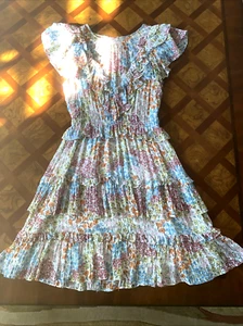 Rebecca Taylor Sheer Fairy Dress Y2K Vintage Coquette Silk Blnd Ruffle Tiered 2 - Picture 1 of 19