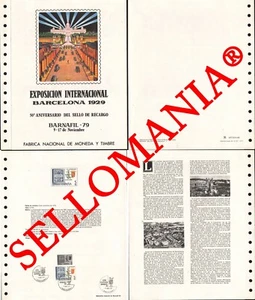 1979 BARNAFIL BARCELONA 1929 TIMBRE RECHARGE STAMP DOCUMENTO 9 TC23574 FR - Picture 1 of 3