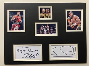 Boxing Sergey Kovalev & Jean Pascal Signed 16" X 12" Double Mounted Display - Picture 1 of 4
