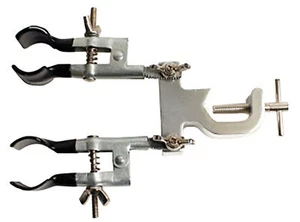 The double burette clamp, has adjustable arms that can be locked in the - Picture 1 of 1