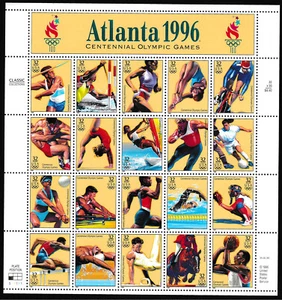 UNITED STATES USA 1996 CENTENNIAL OLYMPIC GAMES ATLANTA SC#3068 - M. SHEET MNH - Picture 1 of 4