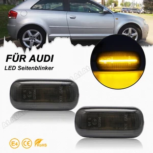 2x Intermitentes Laterales LED Para AUDI A3 8P A4 8E2 B6 8EC B7 A6 4F5 4F2 C6 Negro - Imagen 1 de 9