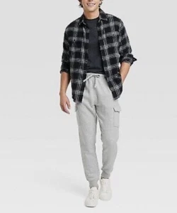 Goodfellow & Co Cargo Fleece Jogginghose Herren Hellgrau XXL Neu mit Etikett - Bild 1 von 7