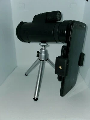  12x50 High Power Prism Monocular and Quick Smartphone Holder - Black - Image 1 of 4