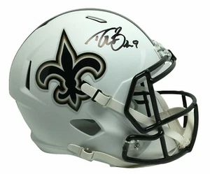 Drew Brees Signed F/S Replica Flat White Saints Helmet *SB MVP BAS - Picture 1 of 9