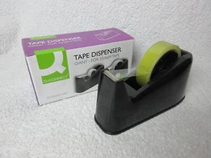 2 x New Boxed Q Connect Black Tape Dispenser, Standard Tape Size, Decent Weight - Picture 1 of 15