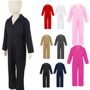 Girls Mechanic Costume Coverall Cosplay Flight Suit Jumpsuit Halloween Party - Picture 1 of 93