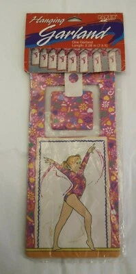 Guirlanda suspensa papel fita giratória ginasta ginástica anos 90 papel festa arte NOS - Imagem 1 de 4