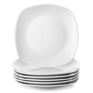MALACASA Serie Elisa 6 teilig Set Porzellan Dessertteller Grauweiß Kuchenteller - Bild 1 von 12