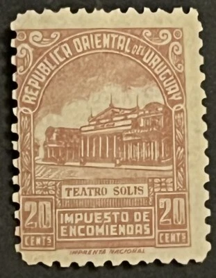 Travelstamps: Uruguay Stamps Scott #Q86 - 20c Parcel Post Solis Theater MNH OG - Image 1 of 4