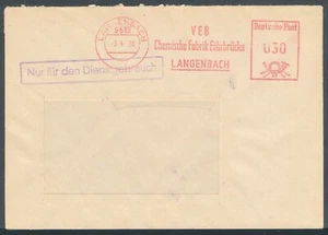 DDR 1980 Brief - Nur für den Dienstgebrauch - Freistempel 9513 Langenbach 3.4.80 - Imagen 1 de 2