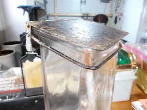 ANTIQUE GLASS VISIBLE MAILBOX EMBOSSED METAL LID HOLTON EARLY 1900s Chicago - Picture 1 of 7