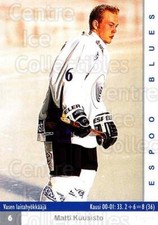 2001-02 Finnish Cardset #184 Matti Kuusisto
