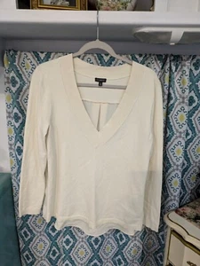 Talbot's Ladies Size M Cream Color Silky Back Cotton Knit Sweater - Picture 1 of 4