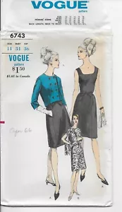 Vintage Vogue 6743 Misses Sheath Dress & Jacket Size 14 Uncut FF - Picture 1 of 6