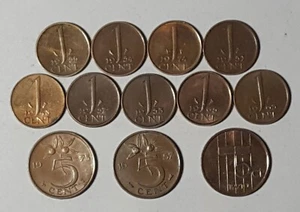 Lot 12 Coin Netherlands 1 5 cent 1948 1951 1953 1954 1955 1957 1963 1965 - Picture 1 of 2
