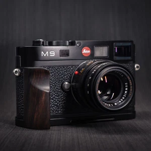 Wood L Handle Grip + Aluminum Baseplate For Leica M8 M9 M8.2 MM Me220 Camera - Picture 1 of 51