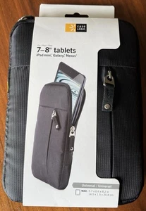 CASE LOGIC 7-8" Universal TABLET POUCH Black 2 Zippers New with Tag - Picture 1 of 8