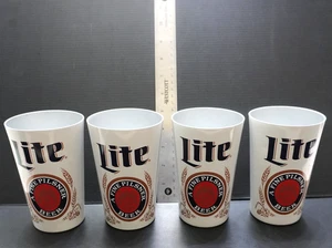 Miller Beer Aluminum Cups Lite Fine Pilsner Set of 4 16oz - Picture 1 of 6
