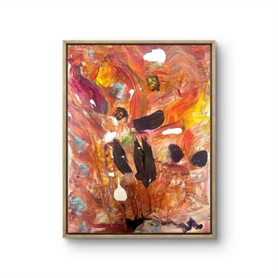 Arte Acrílico Abstracto 11 X 14 Sobre Papel Colorido Hecho a Mano-Firmado Pintura Original Foto 1 de 4