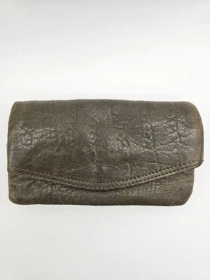 #ANTHROPOLOGY Cartera de Mujer VERDE Cuero Guijarro Plegable Bolso sin asas 6.5" x 4 Foto 1 de 4
