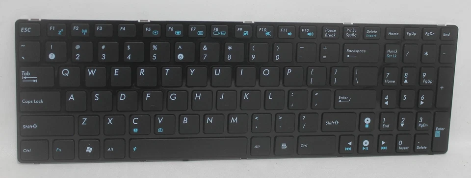 MB348-001 Asus Keyboard Us Black X52 G51 G60 G72 G73 N61 A55 Series "GRADE A" - Image 1 of 1