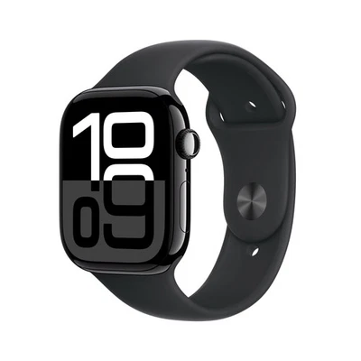 Apple Watch Series 10 GPS 46mm Aluminium Diamantschwarz Sportarmband schwarz ... - Bild 1 von 4