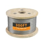 1/4" Stainless Steel Cable Wire Rope, 7X19 Strands Aircraft Cable, 300FT