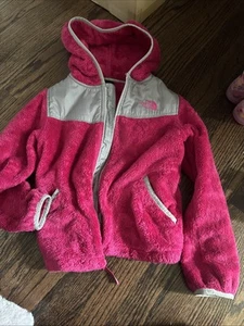 North Face Girls Fuzzy Jacket Pink Size 7/8 - Picture 1 of 4