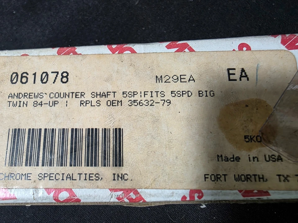 Andrews - 296700 - 埋头轴适用于 5 速 Big Twin 5,替换件 35632-79 Harley — 第 1/2 张图片