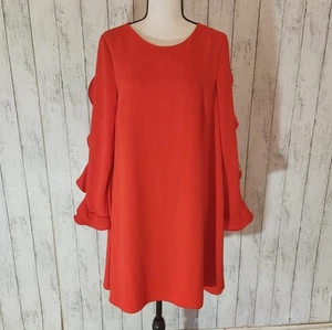 NWT CeCe Red Ruffle Sleeve Dress Size 6 - Picture 1 of 9