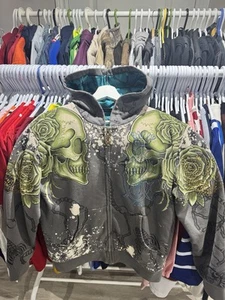 christian audigier rhinestone hoodie - Picture 1 of 3