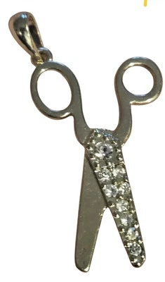 Tijeras Dije Tono Dorado Estrás Joyería Estilistas/1.25"L Foto 1 de 3