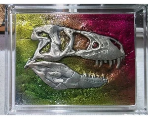 2023 Chad 15 oz Bi-Metal T-Rex Fossil Colorized 1oz Silver/14oz Copper Low #045 - Picture 1 of 9