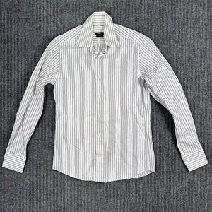 Versace Trend Dress Shirt Mens 15 38 White Blue Striped Long Sleeve Button Down - Picture 1 of 10