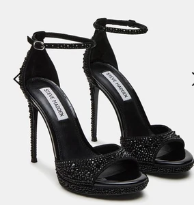 Steve Madden Wiley schwarze Strass-Heels Größe 8 - Bild 1 von 11
