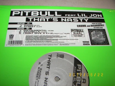 Pitbull w/Lil Jon That's Nasty / I Don't Give a F**k 12" *SEALED* 2003 TV-2501-0 Foto 1 de 3