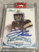 2018 JOSH ALLEN Leaf Pearl Auto Rookie RARE  1/5 AU-JA 1 First On The Print!  🏈