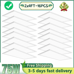 Flat Panel LED Ceiling Light, 75W 2X4 LED Edge Lite Flat Panel Lights, 100-277V - Picture 1 of 19